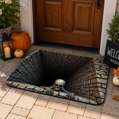 🎃 Halloween Skeleton 3D Illusion Floor Mat