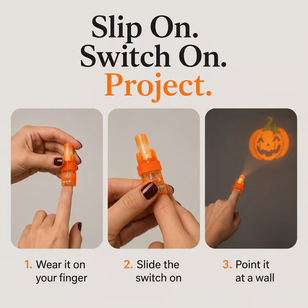 🎃36PCS Halloween Finger Projector Lights – Mini Pattern Projector