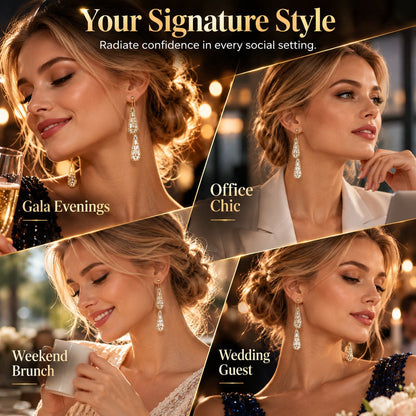 Elegant Zirconia Drop Quaste Earrings for Women