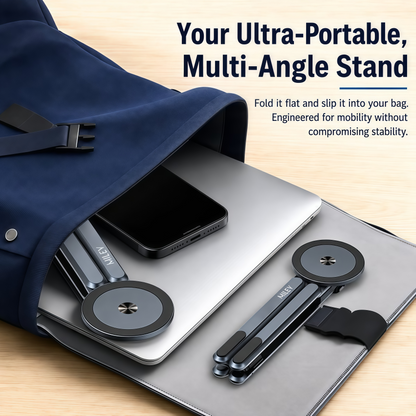 3-in-1 Foldable Laptop, Tablet & Magnetic Phone Stand
