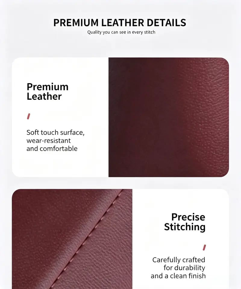 Leather Car Door Storage Pocket Double-Layer Organizer for Phones, Keys & Everyday Driving Essentials
