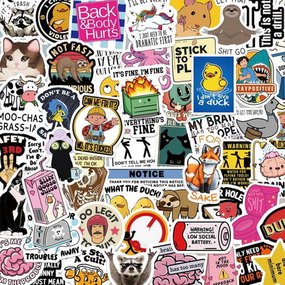 130PCS Funny Saying Sticker Pack - Snarky, Sarcastic Bold Humor Vinyl Waterproof Meme stickers for laptop, computer, water bottle, ipad, phones bumper folding chair sticker pack