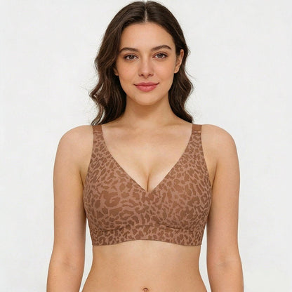 🏆Super Firming Leopard Print Jelly Bra | Women Wirefree Bras 👍No More Sagging Breasts