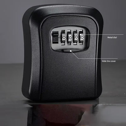 Wall Mount Key Lock Box - 4 Digit Combination Lockbox for Keys Safe Security Storage Resettable Code Lockbox for Outdoor Home Office Garage