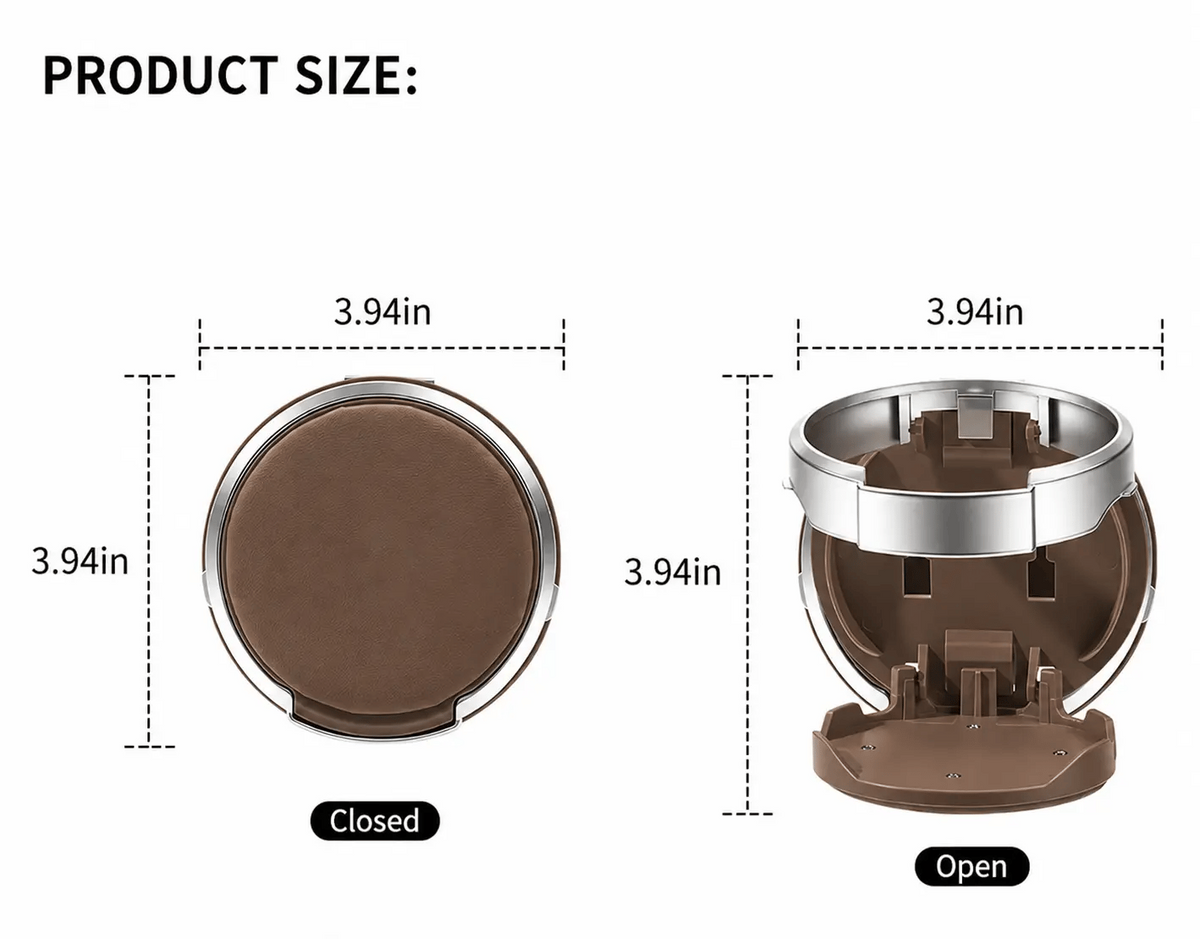Universal Foldable Car Cup Holder with Storage Hook | Space-Saving Door Mount Organizer