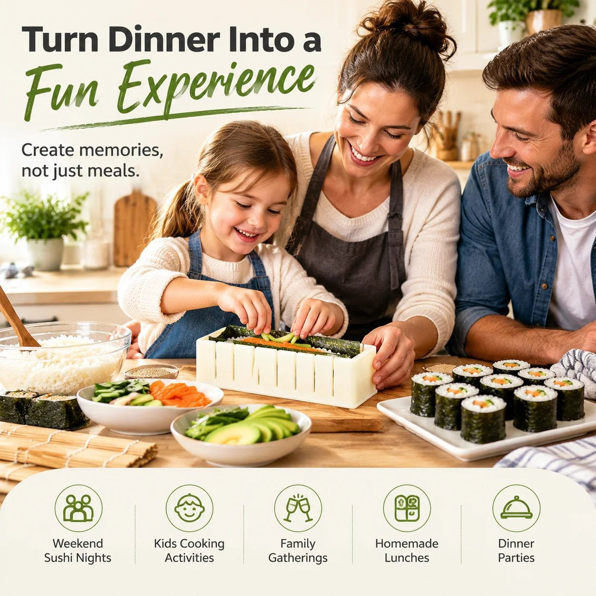🍣 Sushi Maker Mold – Perfect Homemade Rolls Made Easy