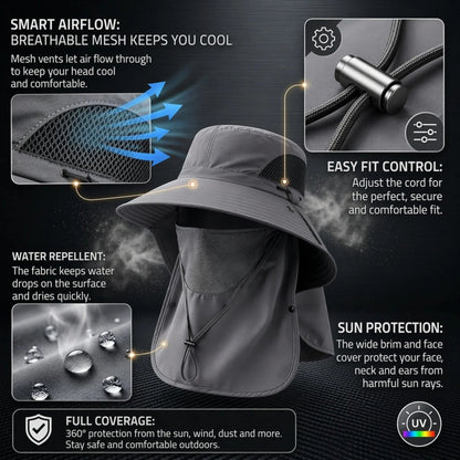 🎁Buy 1 Get 1 Free🎁Spring/Summer Fisherman's Hat Detachable Outdoor Fishing Face Covering Neck Protection