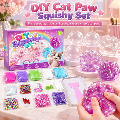 🐾 DIY Cat Paw Squishy Set – soft, colorful and creative