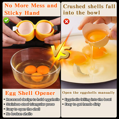 🎊Stainless Steel Egg Opener – Crack, Cut, and Separate Eggs Easily🍳