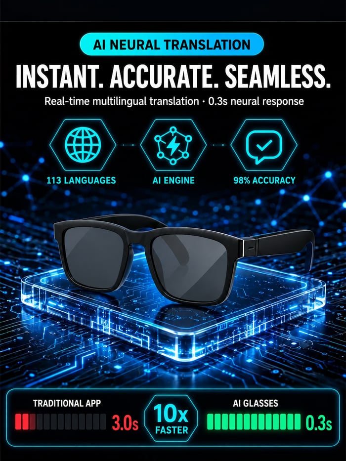 Smart Bluetooth glasses with AI