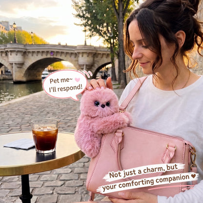 ✨Interactive Plush Bag Charm – Cute Motion-Sensing Companion with Moving Head, Your bag's new best friend.💕