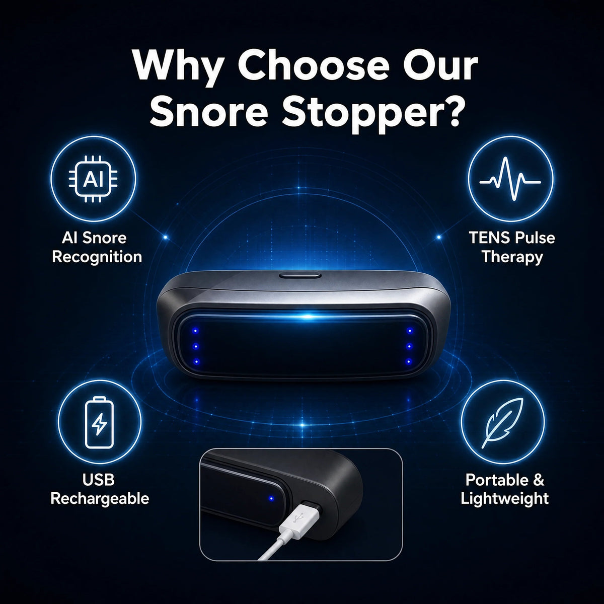 🌙 Anti-Snoring Device – Intelligent support for quieter nights