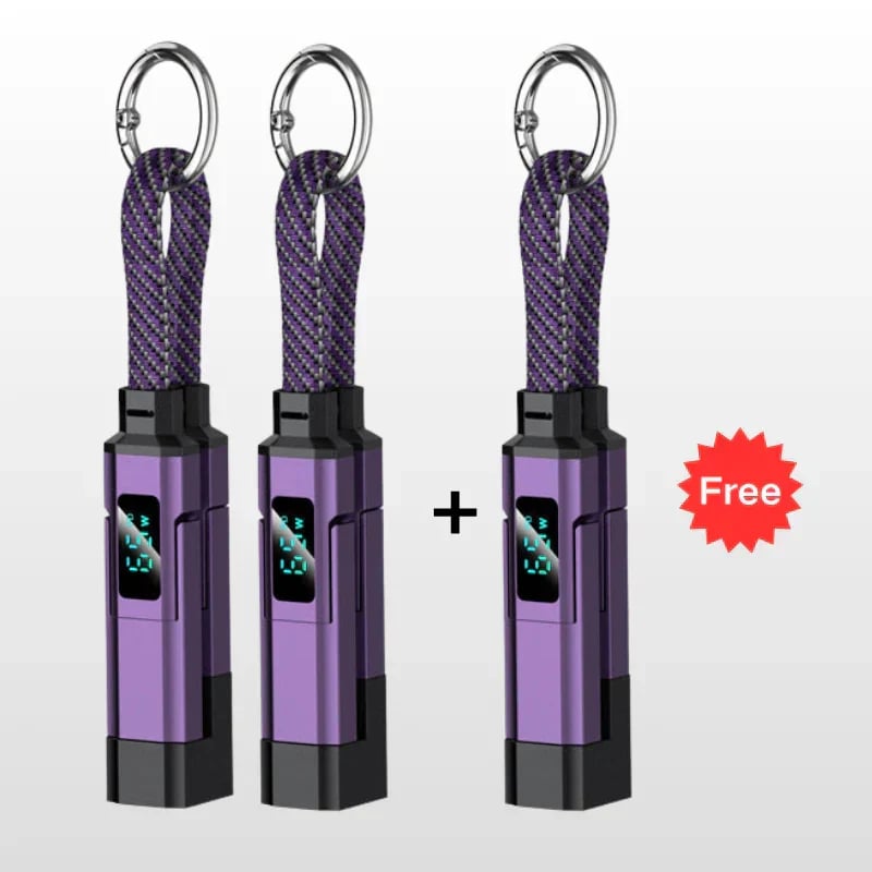 4-in-1 Digital Display Keychain Charging Cable🔋📱