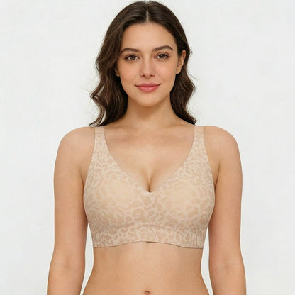 🏆Super Firming Leopard Print Jelly Bra | Women Wirefree Bras 👍No More Sagging Breasts