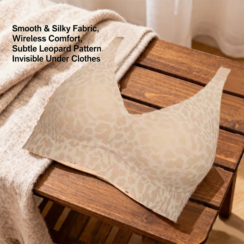 🏆Super Firming Leopard Print Jelly Bra | Women Wirefree Bras 👍No More Sagging Breasts