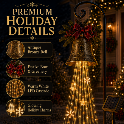 🎄🔔Christmas Bell Cascade Solar Yard Light✨