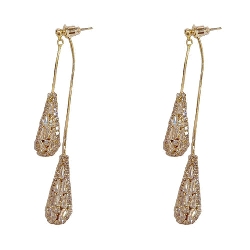Elegant Zirconia Drop Quaste Earrings for Women