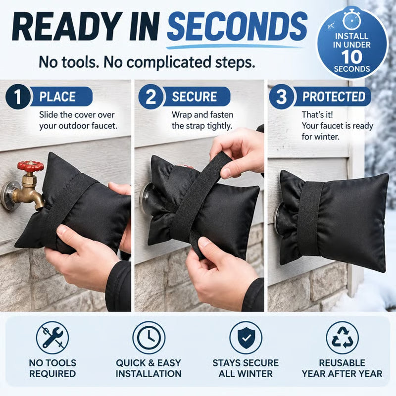 ❄️ Outdoor Faucet Cover | Winter Freeze Protection Insulated Spigot Protector