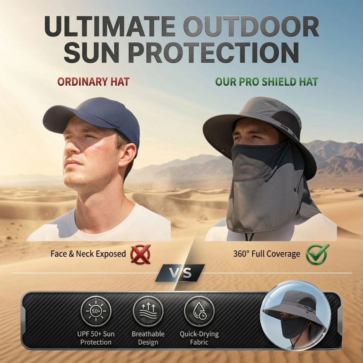 🎁Buy 1 Get 1 Free🎁Spring/Summer Fisherman's Hat Detachable Outdoor Fishing Face Covering Neck Protection