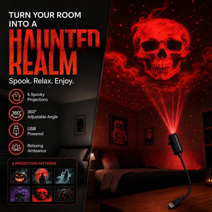 😱Halloween Projector Light – 6 Spooky Projection Patterns