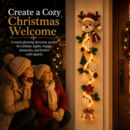 🎄Light-Up Christmas Door Hanger | 6 festive light designs, warm glow, 3D details, and space-saving vertical decor ✨