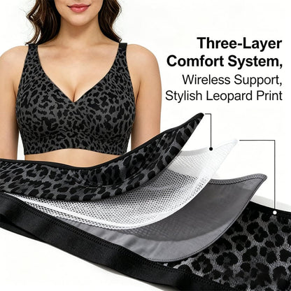 🏆Super Firming Leopard Print Jelly Bra | Women Wirefree Bras 👍No More Sagging Breasts
