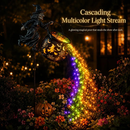 Halloween Witch Cauldron Garden Light
