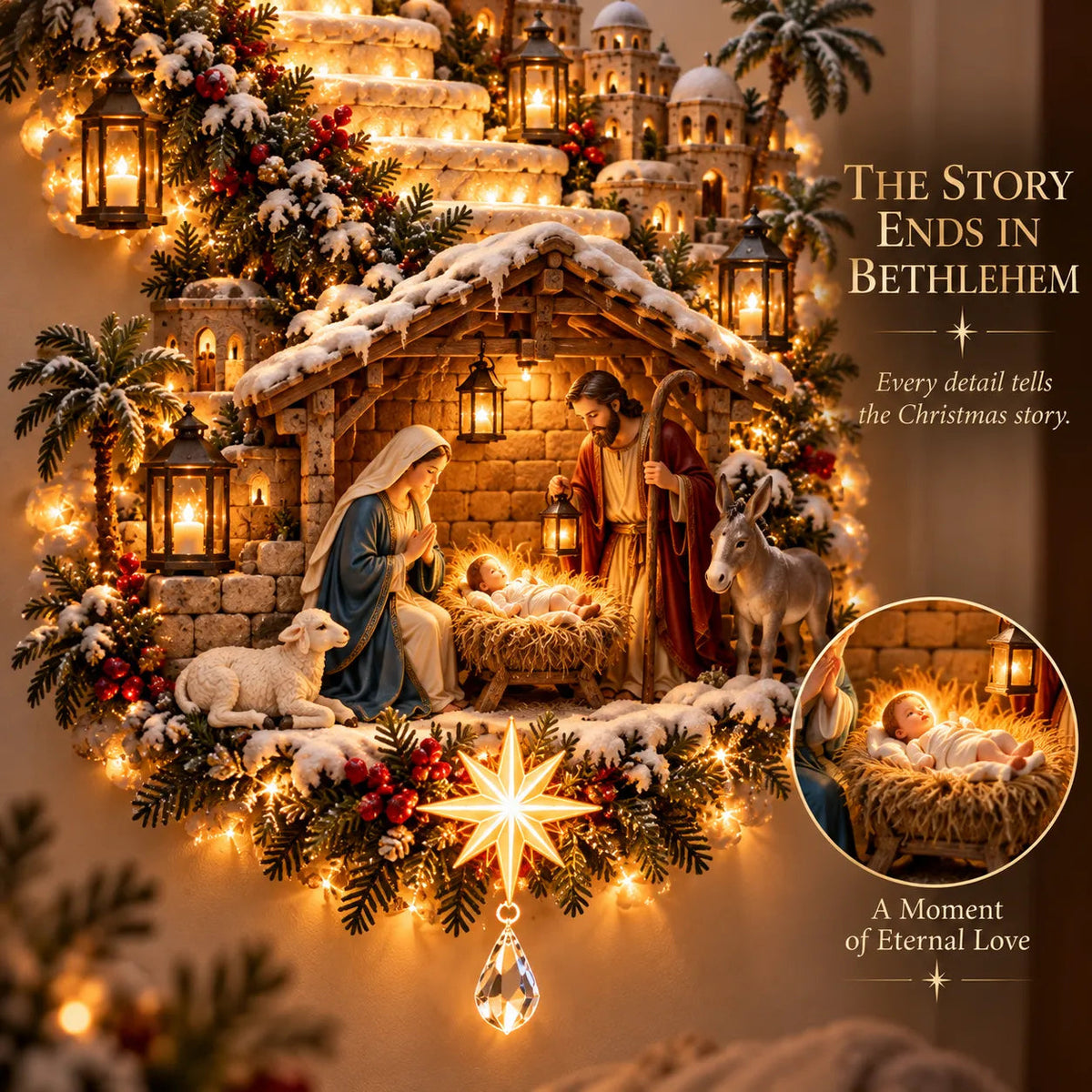 ✨ Jesus Light of Heaven Christmas Wall Hanging✝️