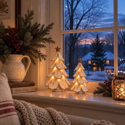🎄🌙Vintage Christmas Tree Figure with Lighting