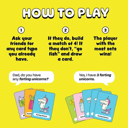 😂 Super Silly Go Fish Card Game | 52 Hilarious Illustrated Cards with 13 Ridiculous Categories for 2–6 Players Ages 4+ 🐟
