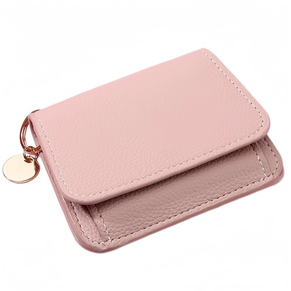 Women's Elegant Minimalist Short Slim Wallet All-match Trendy Mini 3 Bifold Purse Blocking Card Holder Money Clip ID Window Compact Coin Purse Ideal Gift