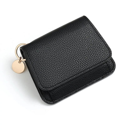 Women's Elegant Minimalist Short Slim Wallet All-match Trendy Mini 3 Bifold Purse Blocking Card Holder Money Clip ID Window Compact Coin Purse Ideal Gift
