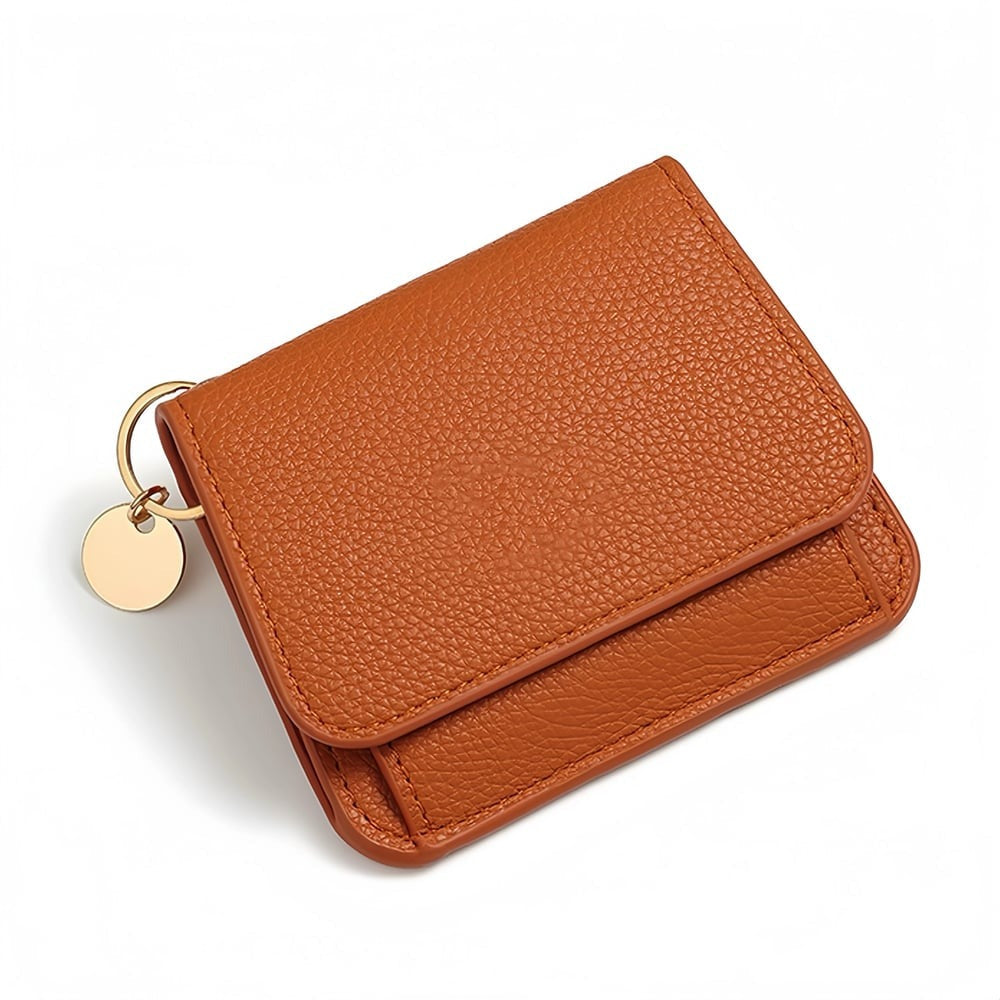 Women's Elegant Minimalist Short Slim Wallet All-match Trendy Mini 3 Bifold Purse Blocking Card Holder Money Clip ID Window Compact Coin Purse Ideal Gift