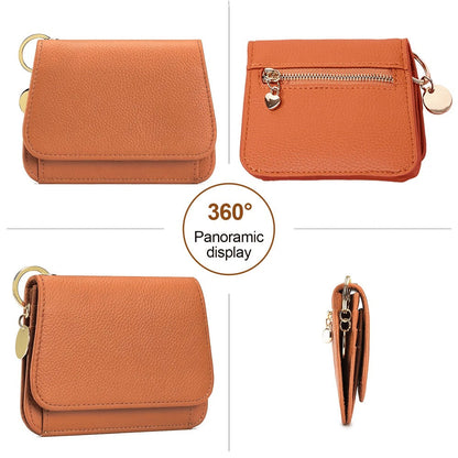 Women's Elegant Minimalist Short Slim Wallet All-match Trendy Mini 3 Bifold Purse Blocking Card Holder Money Clip ID Window Compact Coin Purse Ideal Gift