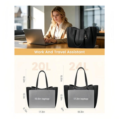 💼Laptop Tote Bag – Triple Compartments, Fits 15.6" & 17.3" Laptops