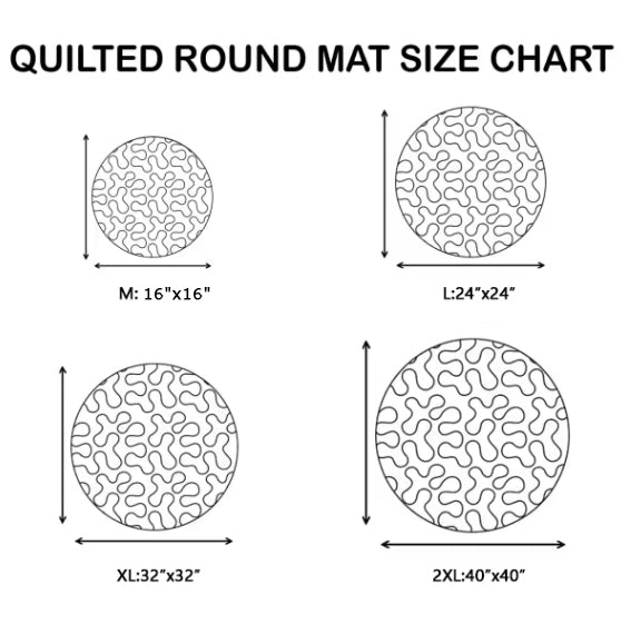 🎃3D visual Skeleton Vortex Quilted Round Halloween Rug