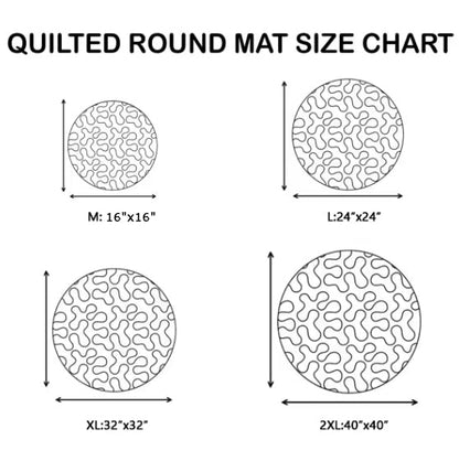 🎃3D visual Skeleton Vortex Quilted Round Halloween Rug